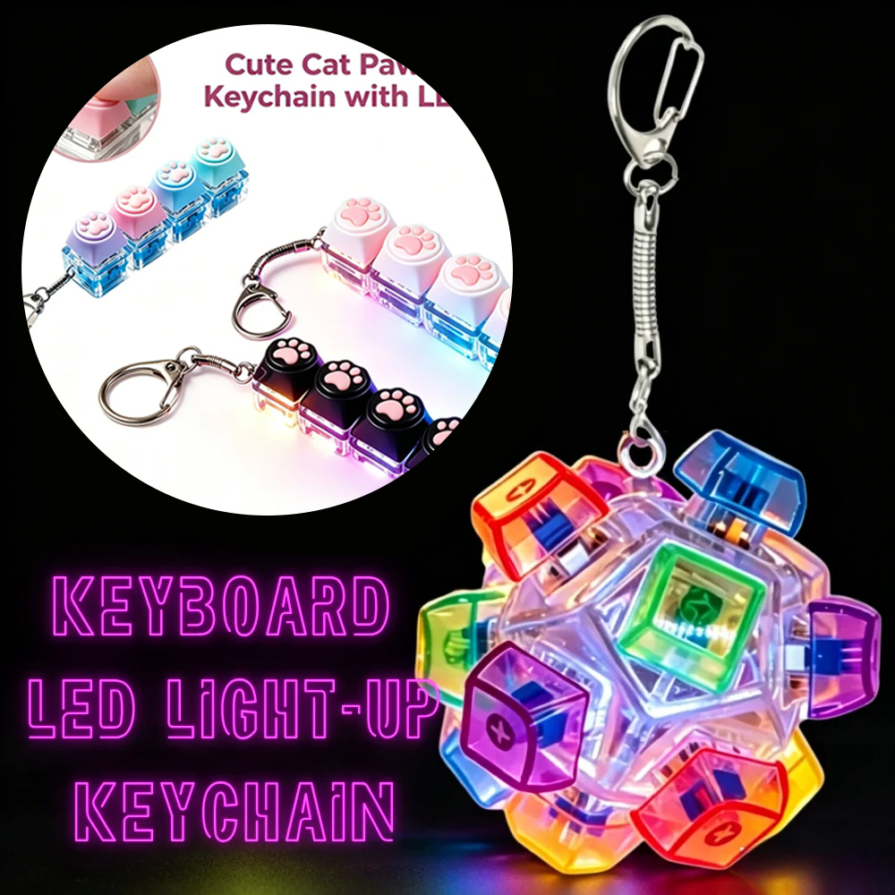 Home Office Keyboard - Chaveiro de Teclado Silencioso Luminoso 2P,
