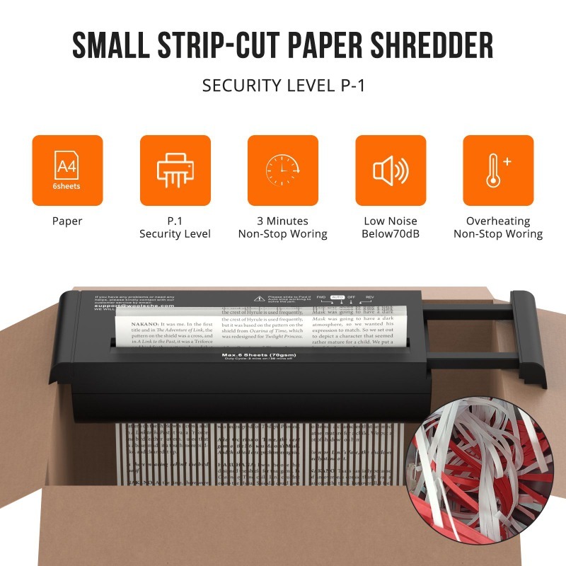 Home Office Paper Shredder - Destruidor de Papel Manual, Destruidor Portátil
