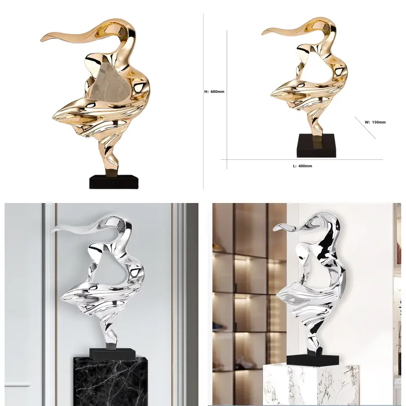 Home Office Interior Design - Escultura de Arte Abstrata Moderna de