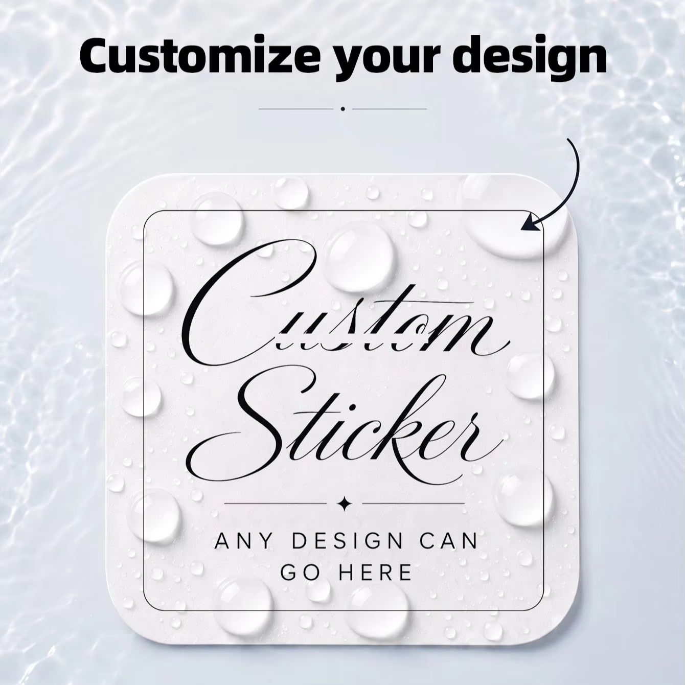 Home Office Image - 1/50/100/150/200Pcs Adesivos Quadrados Personalizados à Prova