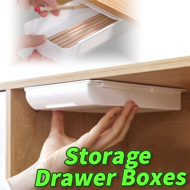 Desk Drawer Small - Caixa de gaveta de armazenamento autoadesiva