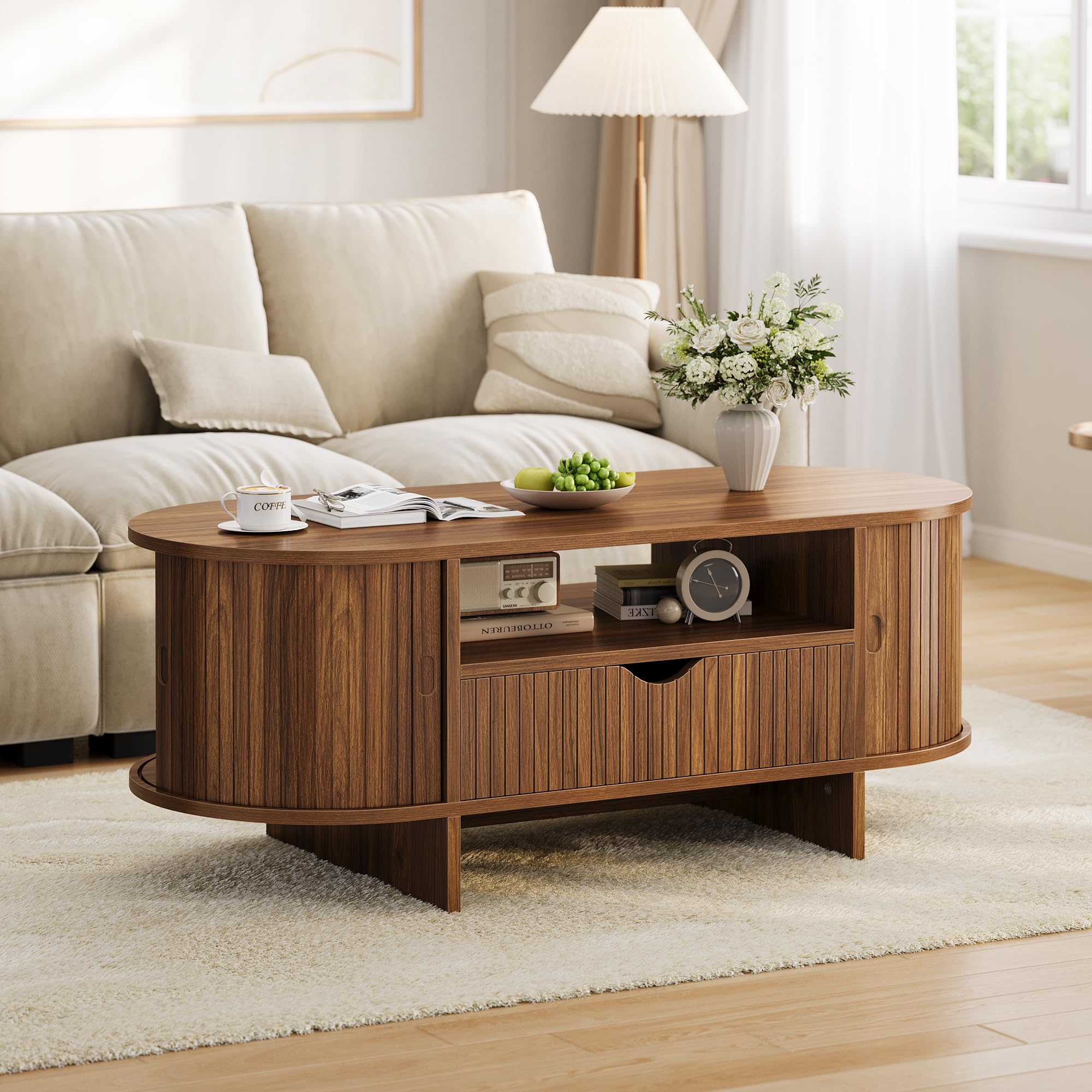 Mesa de Centro Oval de 47,2 po - Desk Drawer Small avaliação e preço