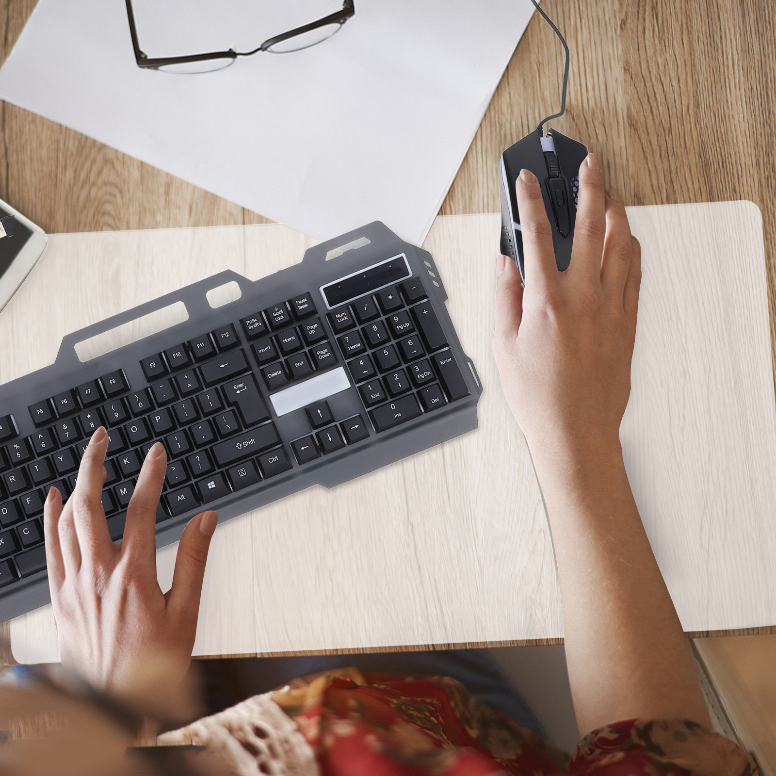 Protetor de mesa transparente, - Home Office Keyboard avaliação e preço