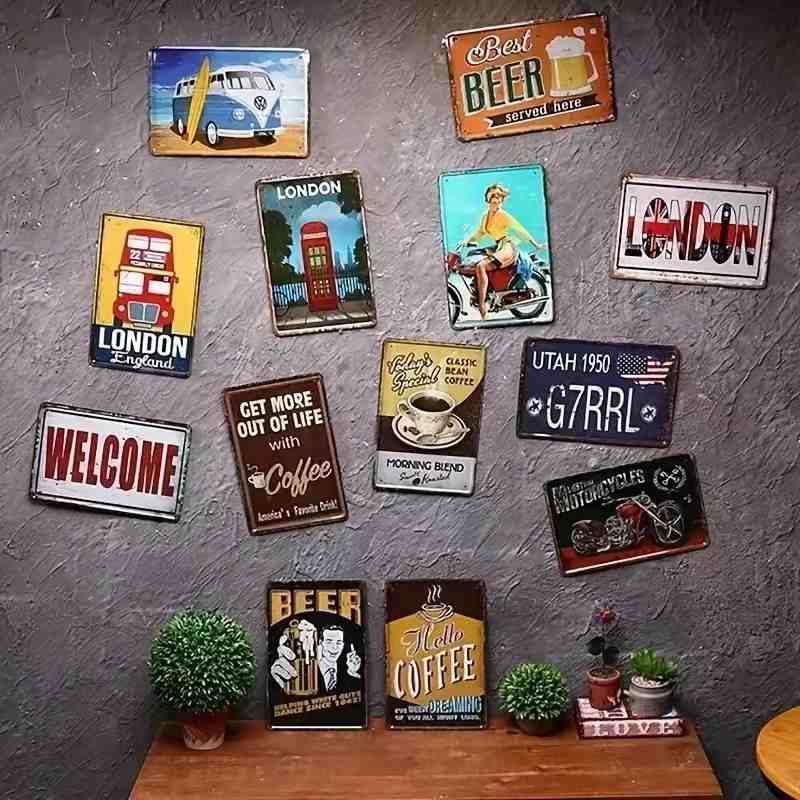 Placa de metal decorativa com  - Home Office Gif avaliação e preço