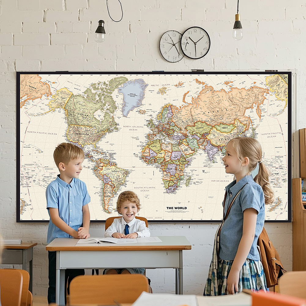 150x225cm retro mapa do mundo  - Home Office Backdrop avaliação e preço