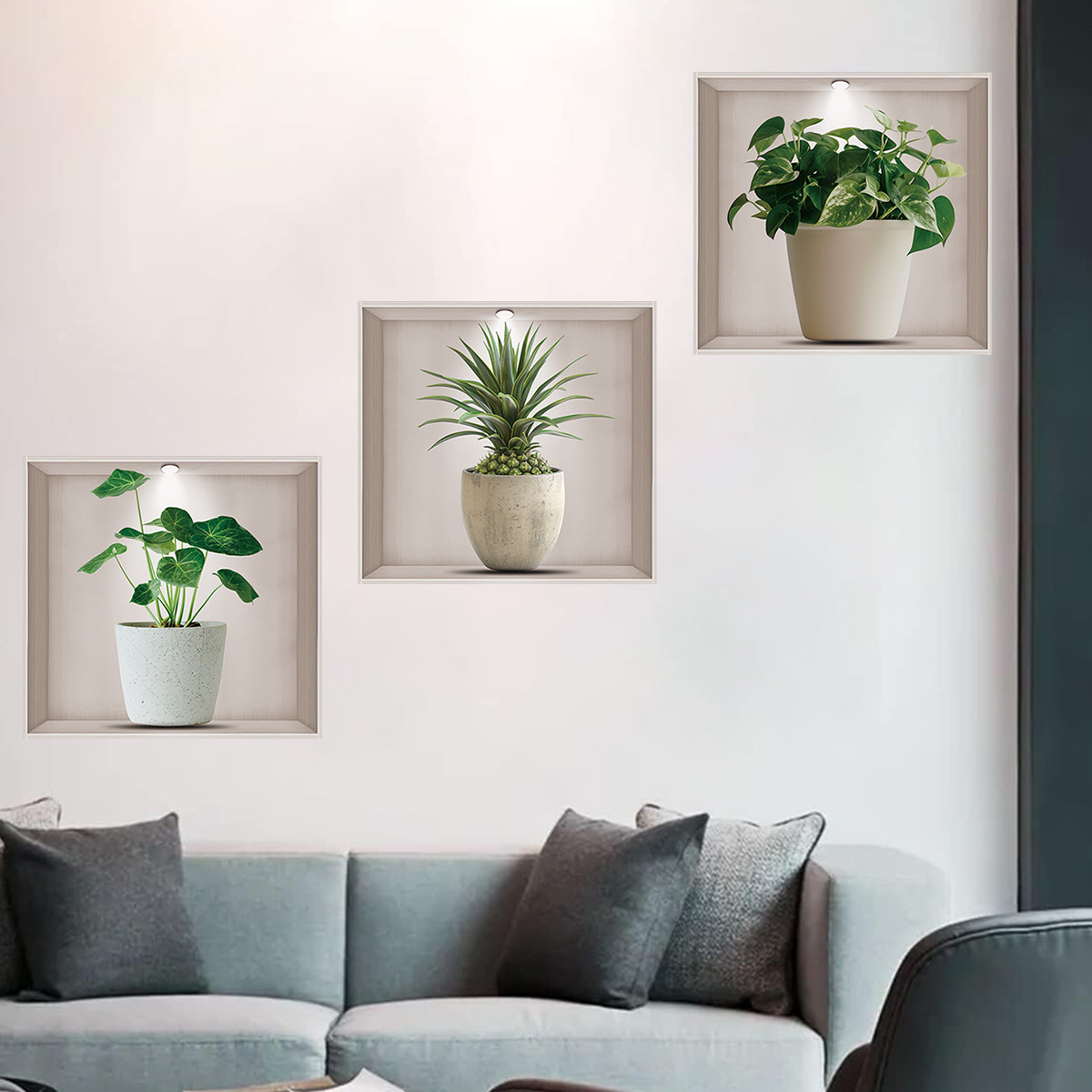 Vasos de flores, plantas verde - Home Office Backdrop avaliação e preço