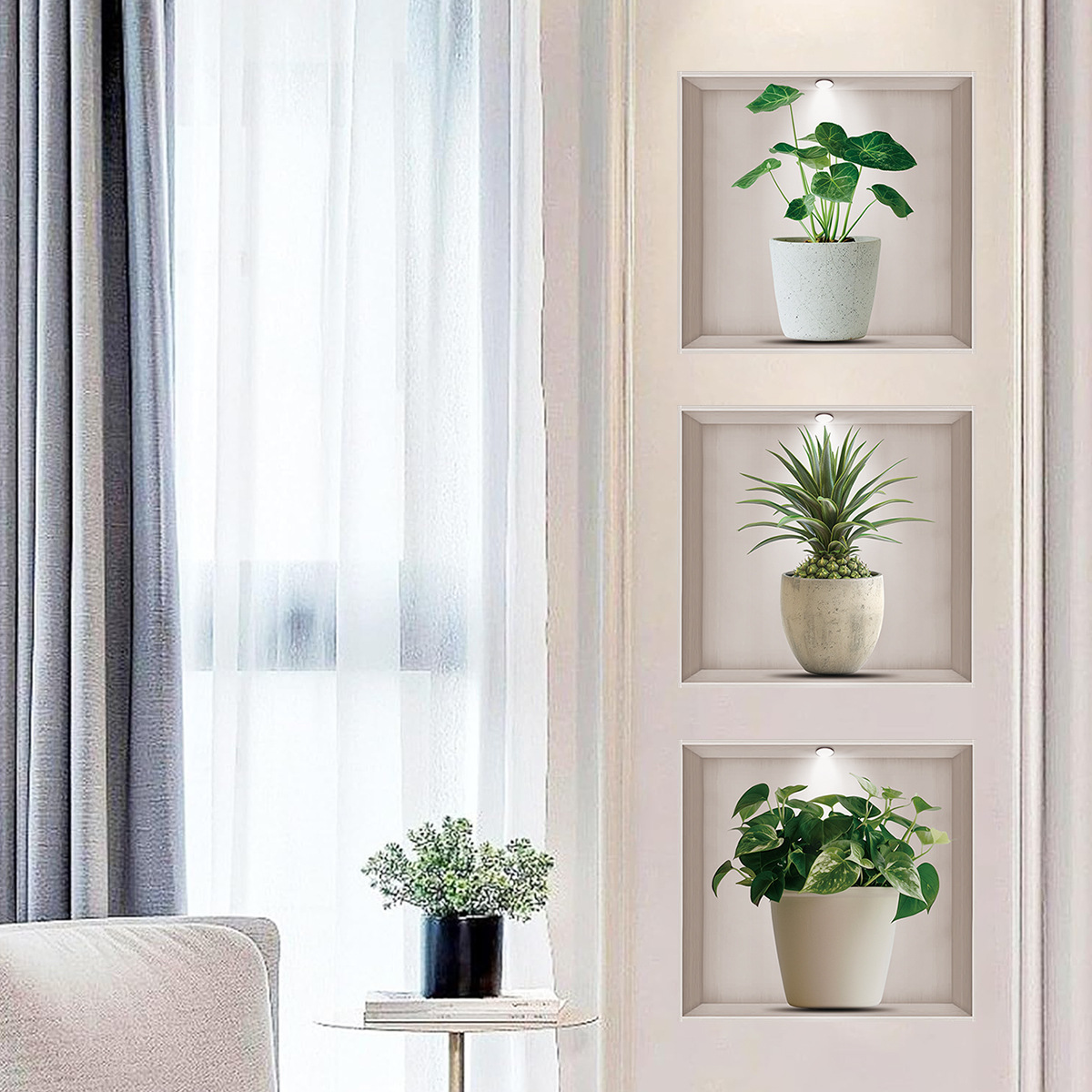 Vasos de flores, plantas verde - Home Office Backdrop avaliação e preço
