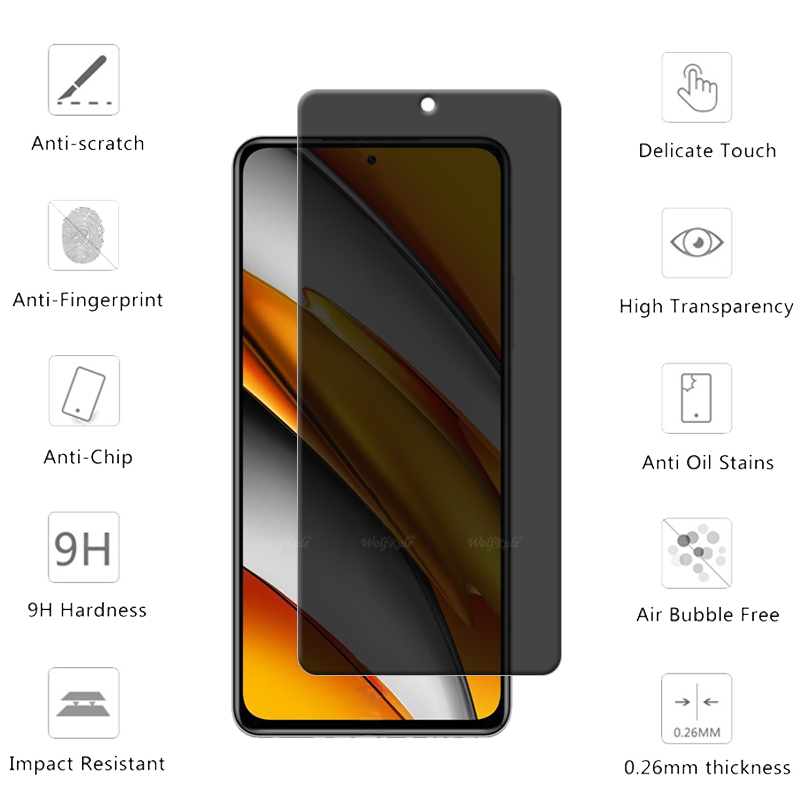4 pçs para poco f3 vidro xiaom - Monitor Privacy Screen avaliação e preço
